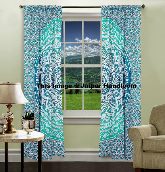 wholesale cotton door curtains indian tapestry mandala windows curtain panels-Jaipur Handloom