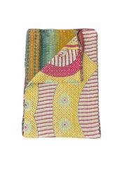 abstract pattern twin kantha quilt throw