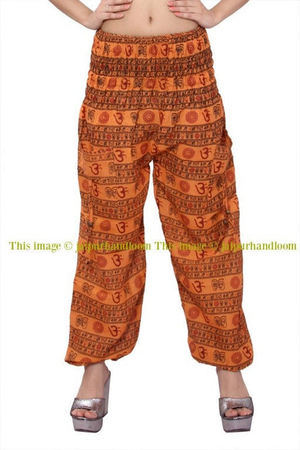 women yoga pants with pockets mens yoga pants indian yoga legging cotton baggy loose summer pants-Jaipur Handloom