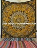 yellow star hippie tapestries dorm room bohemian tapestry decorative curtains-Jaipur Handloom