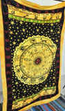 yellow zodiac tapestry dorm room tapestries wall tapestry-Jaipur Handloom