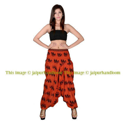 yoga clothing for women cotton harem pants wide harem trousers-Jaipur Handloom
