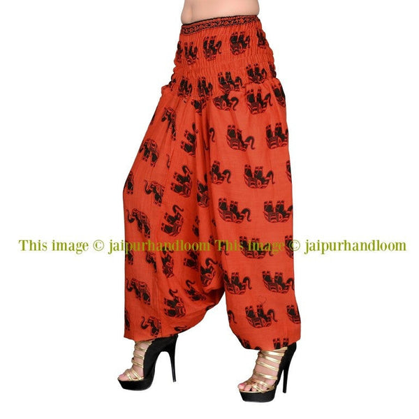 yoga clothing for women cotton harem pants wide harem trousers-Jaipur Handloom