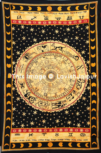 zodiac wall hanging Zodiac Tapestry Horoscope Tapestry Wall Tapestry-Jaipur Handloom